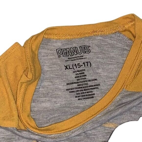 Peanuts Snoopy & Charlie Brown "Friday Is Here" Graphic Tank Top XL Gray & Yello - Picture 2 of 6